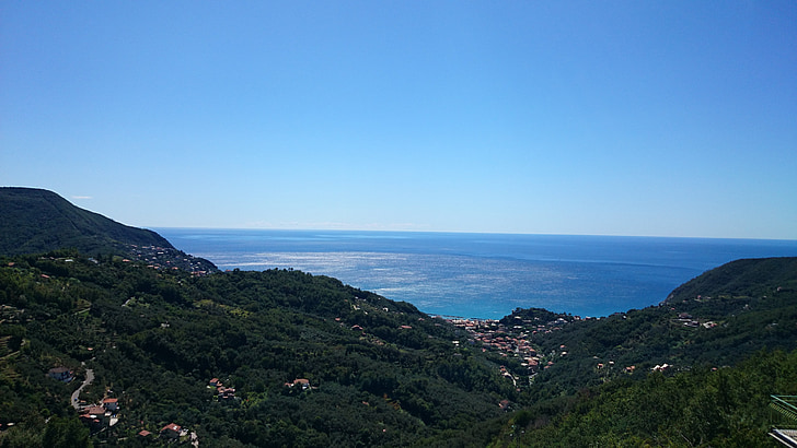 pobřeží, slunce, Já?, Itálie, Moneglia, Ligurie, Příroda