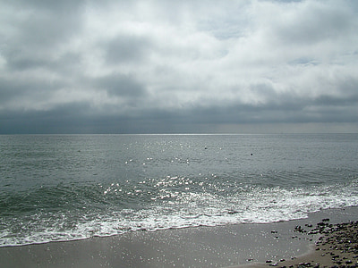 Mar Bàltic, platja, núvols, Mar, Costa, natura, Banc