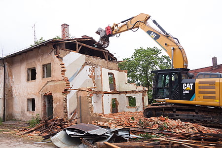 demolice, kolaps, zlomený, stavební sutě, demolice domu, budova, Zřícenina