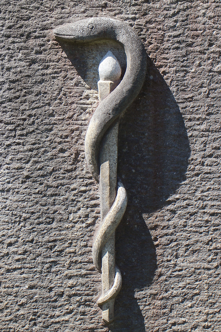 relief, symbol, rod, snake, äskulapstab, asclepius staff, medical