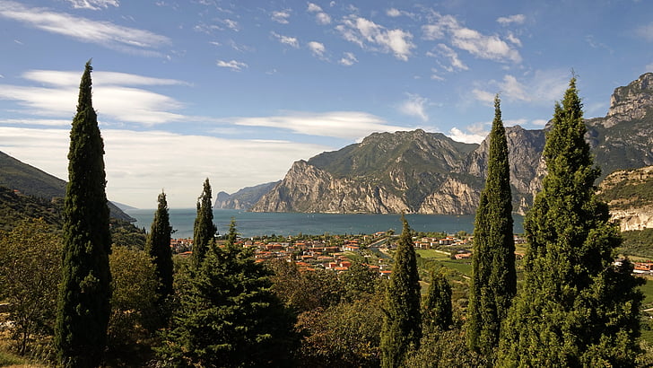 Lago di Garda, Lago di garda, jezero, Příroda, výhledem na jezero, Lombardie
