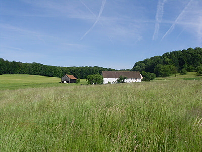 Allemand, paysage, Scenic, Granges, ferme, rural, Forest