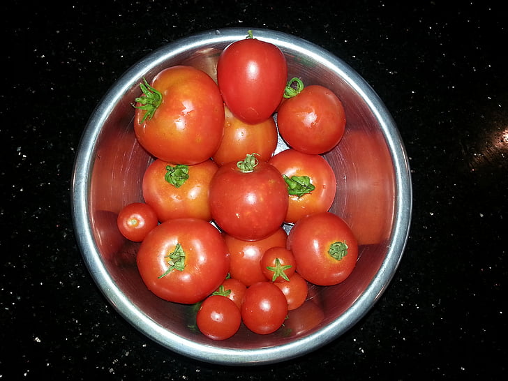 cà chua, trái cây, bát, dinh dưỡng, hữu cơ, tươi, thực phẩm