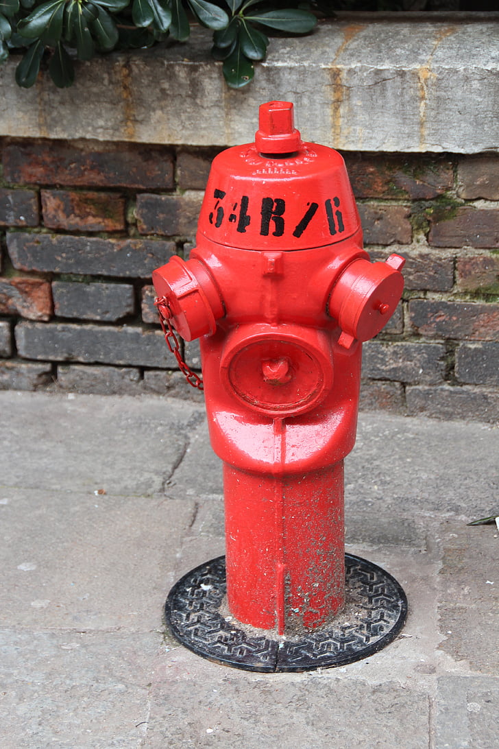 hydrant, vody, oheň, požiarnej hydrant, trubice, červená, von