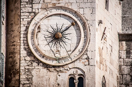 clock tower, clock, 24 hour clock, sibenik, time of, time, time indicating