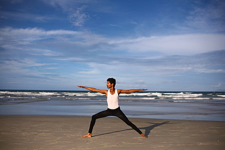 Yoga, indienne, guy d’yoga, méditation, symbole, corps, santé