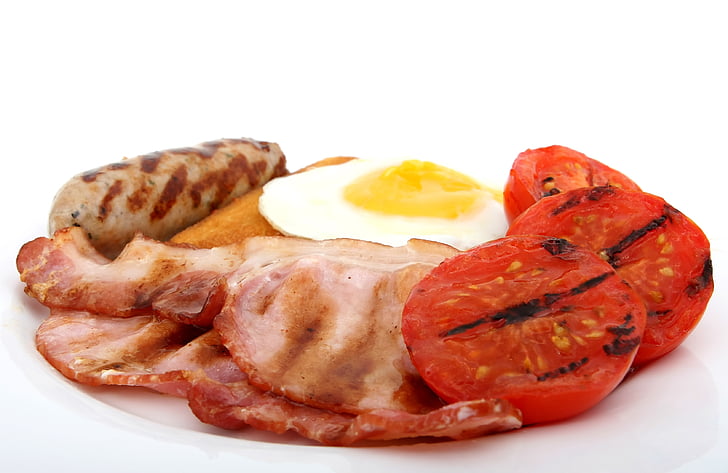 thịt xông khói, bánh mì, Bữa sáng, broiled, màu nâu, charbroiled, cholesterol