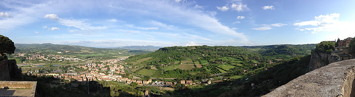 orvieto, italy, panorama, hills