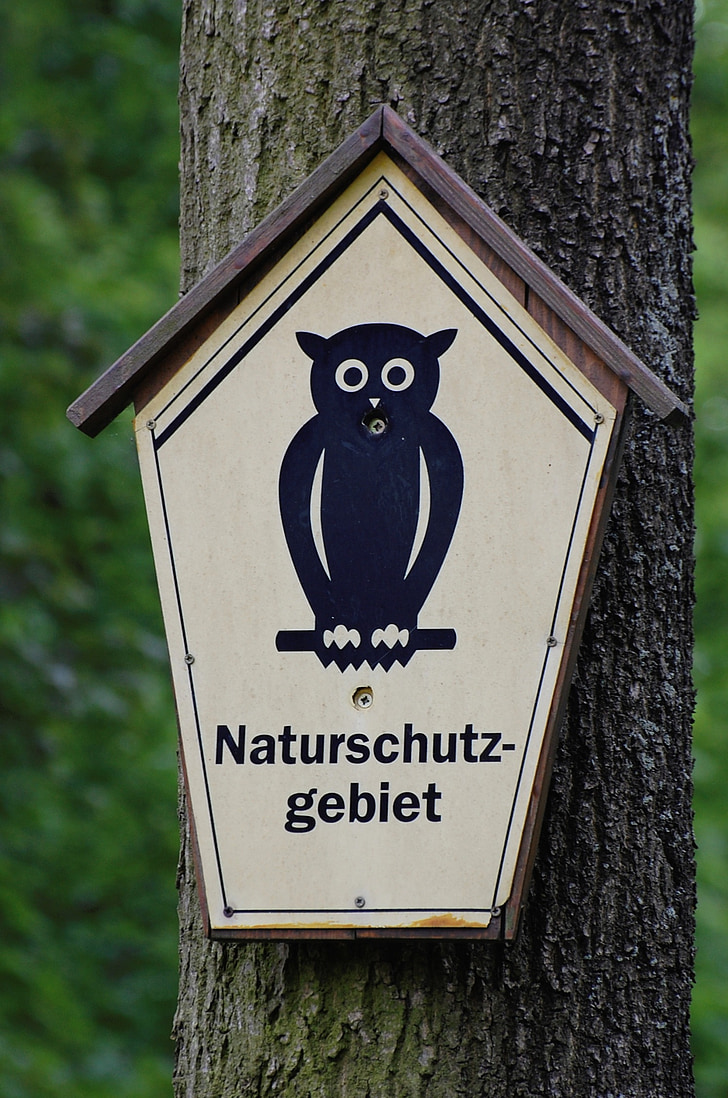 nature reserve, shield, owl, note, environmental protection