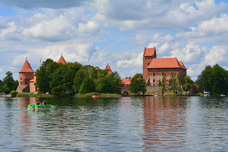 Trakai, Litauen, slottet, middelalderen, historiske, tårnet, Galve