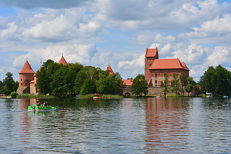 Trakai, Litauen, Castle, middelalderlige, historiske, Tower, Galve