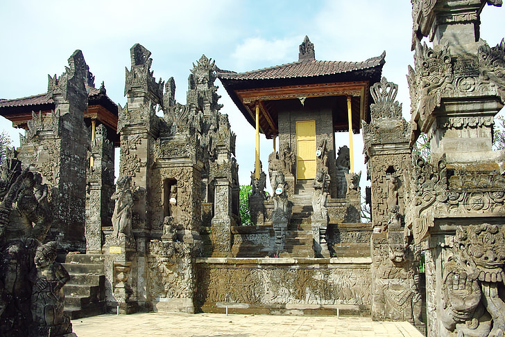 Endonezya, Bali, Tapınak, heykeller, heykeller, din, dini