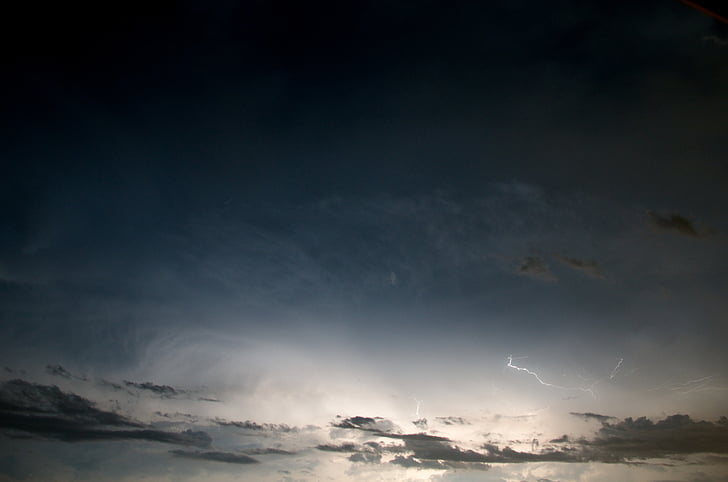 Lightning, moln, natt, åskväder, Väder, Storm, Sky