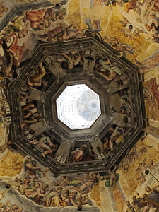 Florencija, kupolas, bažnyčia, tapyba, Sieninė tapyba, Centrinė torcello di santa maria del fiore, Architektūra