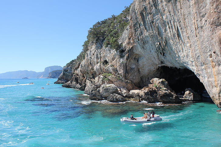 Sardenha, mar, Verão, Costa, água, cavernas, Itália