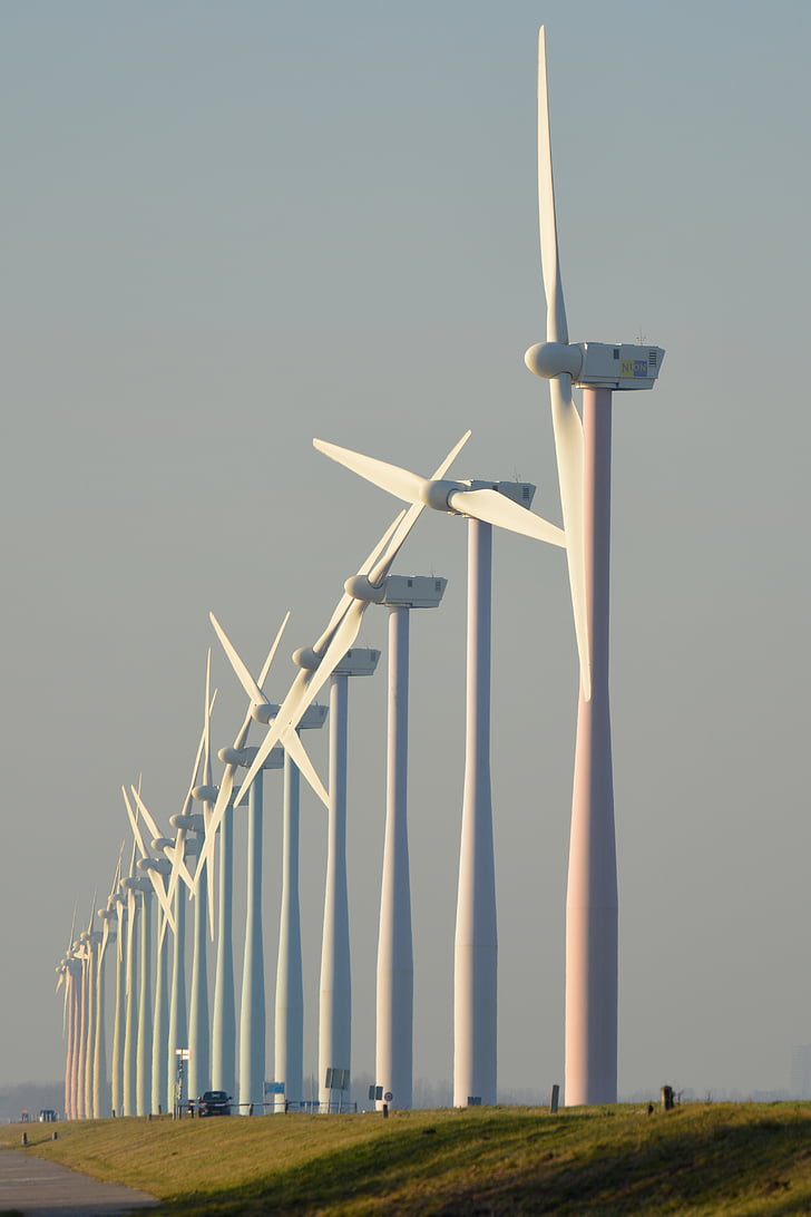 Natur, Windmühlen, Niederlande, Windenergie, Blick, Dochte, Windturbine