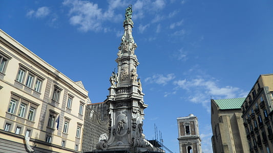 Napoli, Italia, Piazza del gesù nuovo, thành phố, Đài tưởng niệm, Stella, kiến trúc