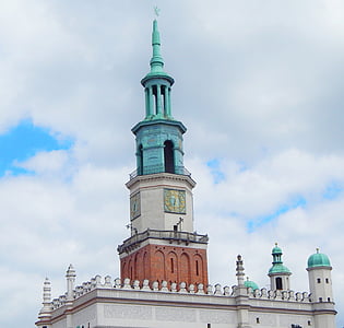 Poznan, ville, la vieille ville, le marché, touristes, Pologne, monument