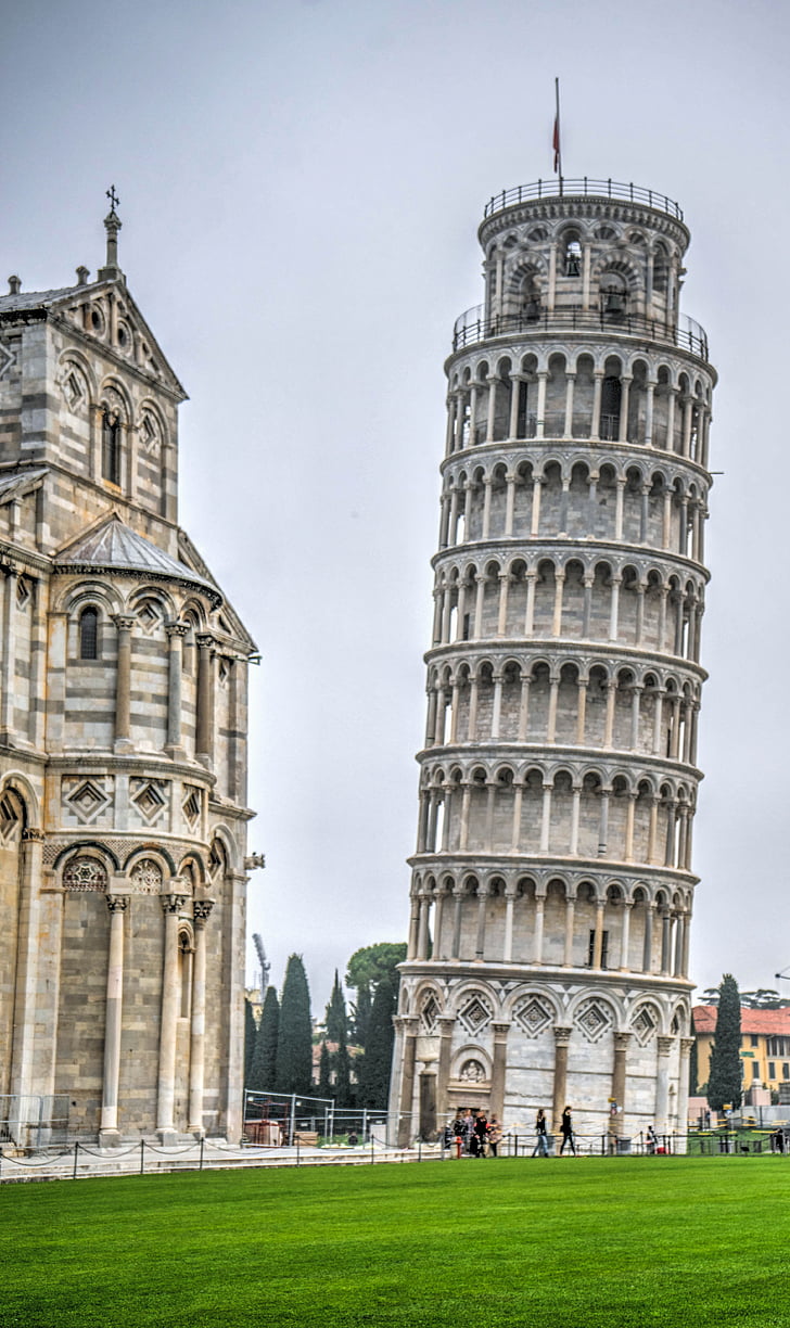 leaning tower, pisa, italy, tuscany, landscape, europe, travel
