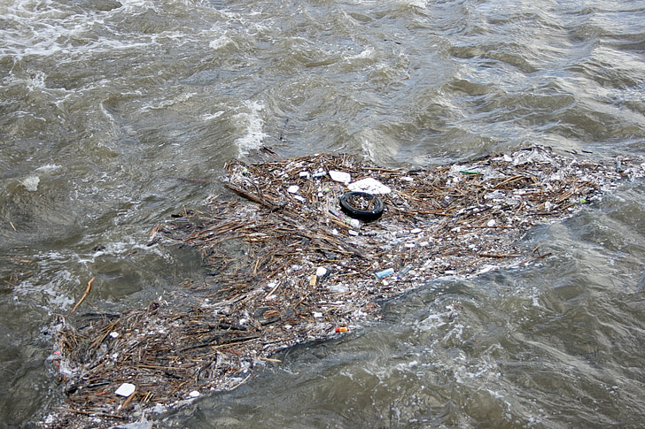 river, water, garbage, dirt, waste, pollution, nature