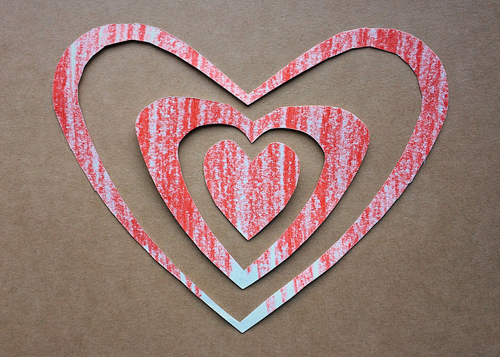 día de San Valentín, San Valentín, papel, corazones, artesanías, amor, en forma de corazón
