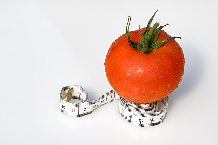 fita métrica, tomate, medida de fita enrolada, tomate na fita mentindo, Deus o abençoe, remover, saudável