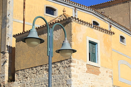 Portugal, Faro, gebouw, straatlantaarn, lamp, Algarve