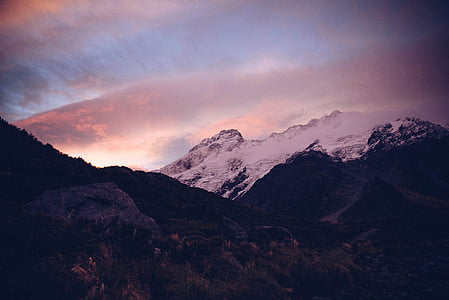 βουνό, ορεινών περιοχών, ηλιοβασίλεμα, σκούρο, σύννεφο, ουρανός, Σύνοδος Κορυφής