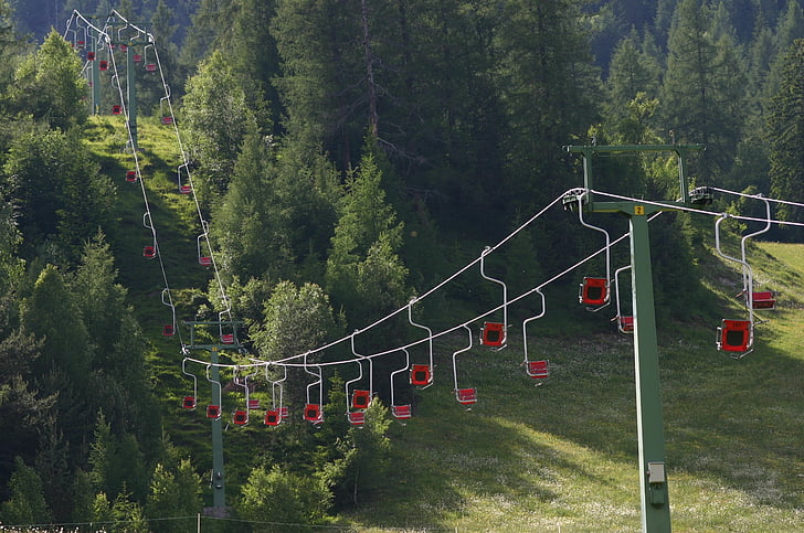 Chairlift, Thang máy, Ski lift, dãy núi, thể thao mùa đông, mùa hè, Mountain railway