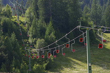 Chairlift, keltuvas, Slidinėjimo keltuvas, kalnai, Žiemos sportas, vasaros, kalnų geležinkelio