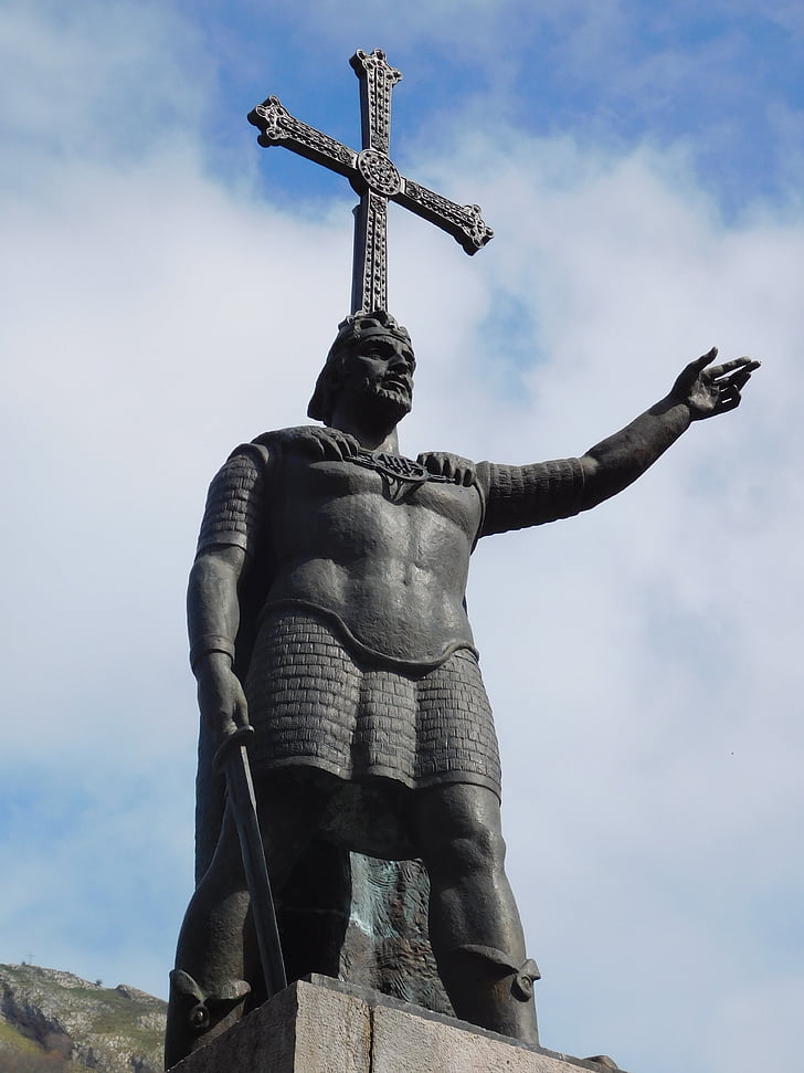 Pelayo, koning, Reconquista, Asturias, geschiedenis, Spanje, Kruis