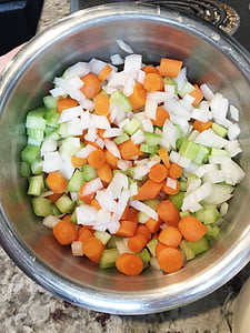 cocina, saltear, vegetales, zanahoria, picado