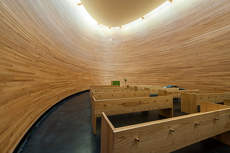 Cappella di Kamppi del silenzio, Chiesa, progettazione, Helsinki, interni