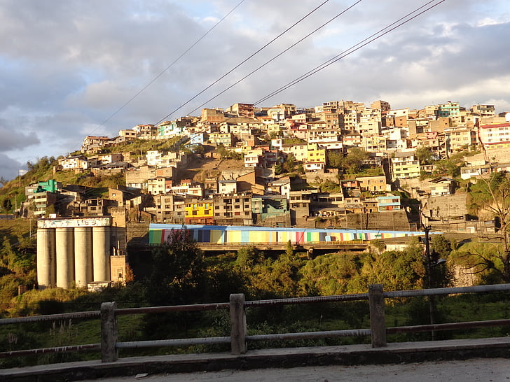 Hill, Quito, Ecuador, tőke, Pichincha, utca-és városrészlet, környéken