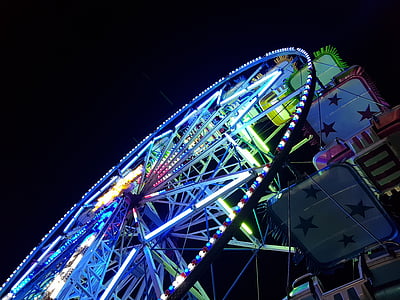 amusement park, Big wheel, vervagen, Carnaval, carrousel, Circus, stad