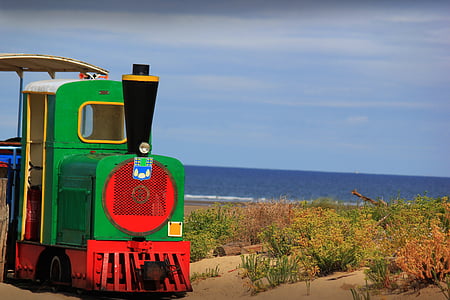 火车, 自然, 海滩, 蓝色, 景观, 水, 假日