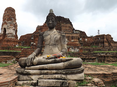 Statua di Buddha, Ayutthaya, wat mahathat