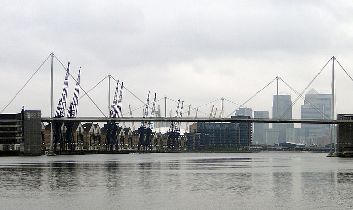 London, havnen kraner, kraner, Crane, port, industri, løfte kran