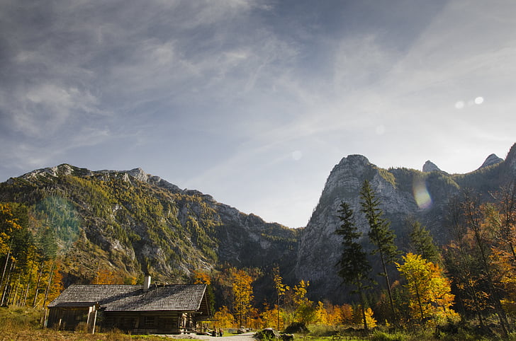 kabine, bjerge, landskab, natur, Alpine, fredelig, landskab