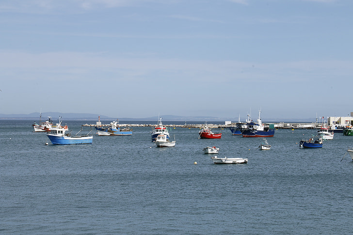 cascais, portugal, bay, blue sea, salt water, vessels, boats