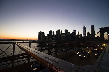 Bridge, đường chân trời, New york, Mỹ, Brooklyn, toàn cảnh, New York