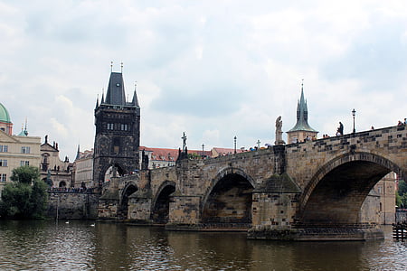 Karelsbrug, Praag, Tsjechische Republiek, brug, historisch, Moldavië, stad