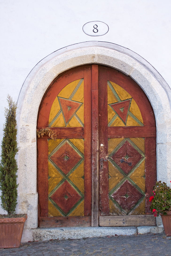 pintu, masukan, lama, kayu, pintu masuk rumah, pintu depan, Gerbang