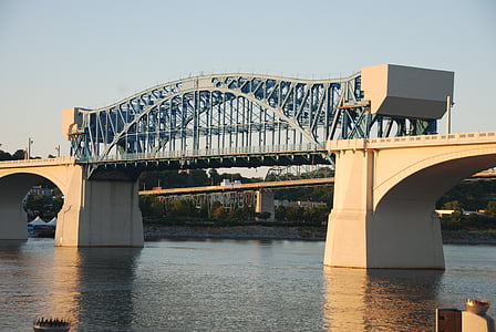 ponte, Chattanooga, nascer do sol