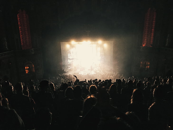 audience, backlit, band, battle, concert, crowd, dark