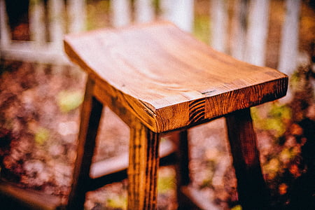 szék, fa, egyszerű, ül, faragott, kialakított, rusztikus