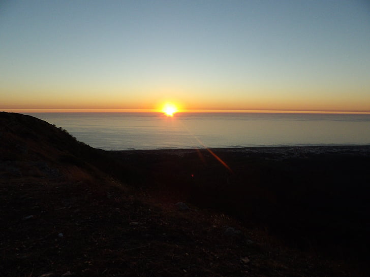 Захід сонця, Португалія, краєвид, води, подорожі, Гора