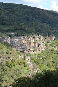 ocnques, village, medieval, france, village of conques, architecture, mountain