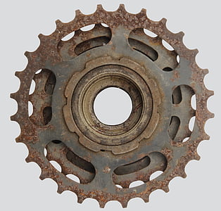 bike, cycle, gear, rust, steel, metal, machine Part