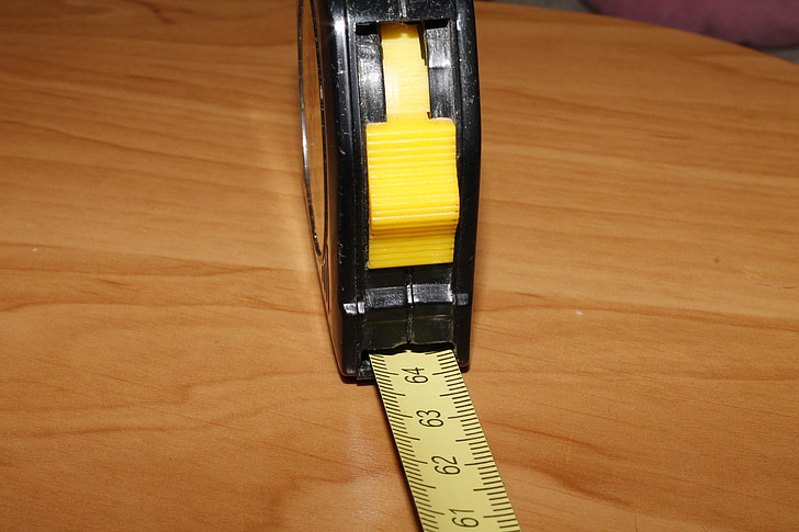 medida de fita de rolo, fita métrica, medida, medidor de, comprimento, centímetros